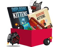 foto van Exclusieve Bundel - Exploding Kittens, Imploding Kittens, Streaking Kittens en Barking Kittens - Nederlandstalig Kaartspel
