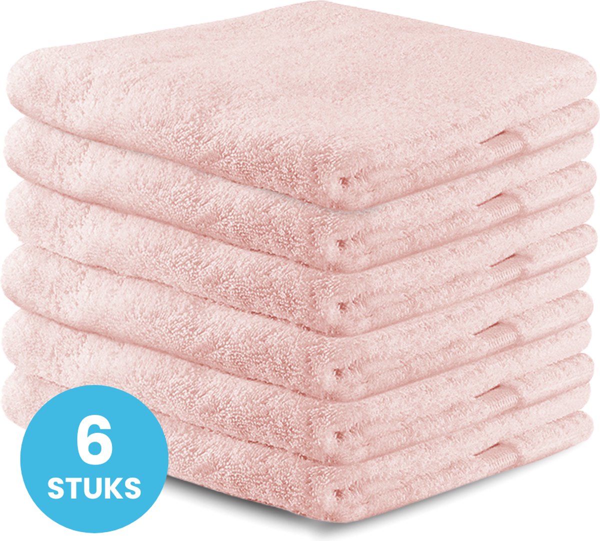 Funnies Handdoeken 6 Stuks Blush - Set van 6 Luxe Badhanddoeken - 70 x 140 cm - Hoogwaardig 100% Katoen - 500 gram/m² Dikke, Zachte en Sneldrogende Handdoek - Ideaal voor Badkamer, Sport, Sauna, Zwembad en Vakantie