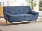Bol.com Vente-unique Zitbank 2 plaatsen in blauwe stof PAVULIA aanbieding