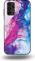 Smartphonica Coque de téléphone pour Samsung Galaxy A13 4G avec imprimé marbre rose Blauw – Coque arrière en TPU Design marbre rose Blue pour Samsung Galaxy A13 4G