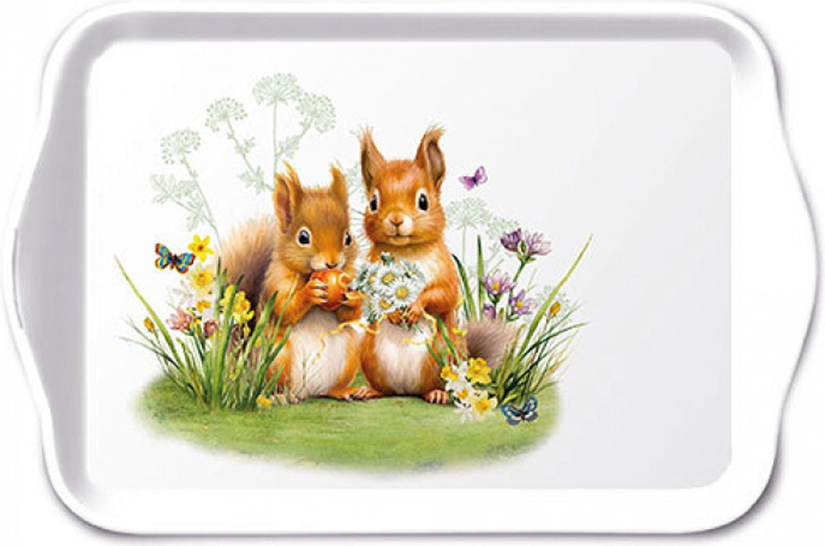 Tray melamine 13x21 cm Little squirrels