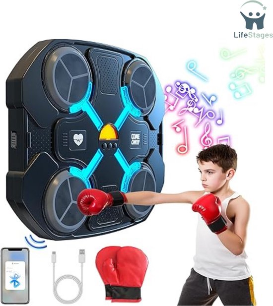 Lifellery Smart Music Boxing Machine, Portable Electronic Boxing Device for Home Wall, Boxing Training Equipment Boxing Games for Kids and Adults (A Gloves for Adults Lifellery Smart Music Boxing Machine, Portable Electronic Boxing Device for Home Wall, Boxing Training Equipment Boxing Games for Kids and Adults (A Gloves for Adults