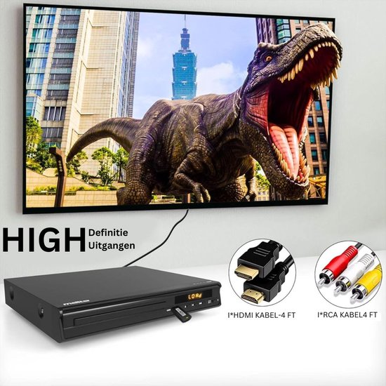 ApexArte® DVD Speler met HDMI - Blu Ray Spelers - Externe DVVD Speler - Zwart — afbeelding 4