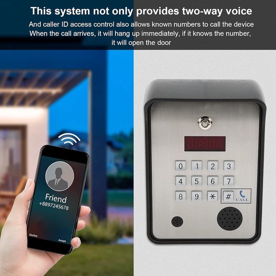Deur Toegangscontrole Systeem Draadloze Intercom Waterdicht Afstandsbediening Toetsenbord - Ondersteuning 800 Gebruikers voor Appartement EU . — afbeelding 4