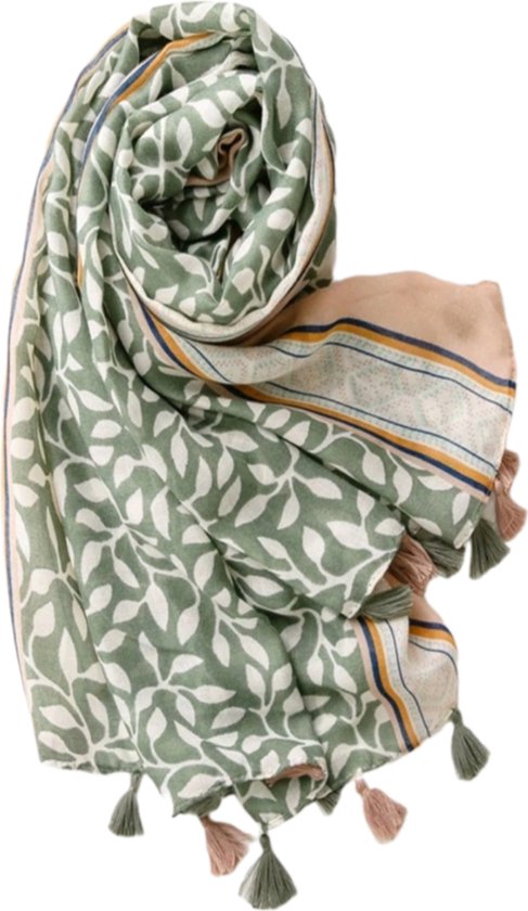 Dames Sjaal - Sjaal Dames - Voorjaarssjaal - Zomersjaal - Mode Sjaal - Shawl - Omslagdoek - 180 cm * 90 cm - Groen