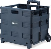 Bol.com Packaway XL Opvouwbare Boodschappentrolley met wielen - Boodschappenkrat - Opbergbox - Boodschappenwagen - Vouwkrat - 50... aanbieding