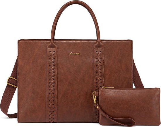 Sac Ordinateur Portable Femme LOVEVOOK - Compartiment 15,6", Motif Losange, Porte-gobelet Grande Taille