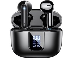 Siltcon® SoundWave Pro 2 - Oortjes Draadloos - Draadloze Oordopjes – Bluetooth Oordopjes – Oordopjes Draadloos – Oortjes - Oordopjes - Draadloze Oortjes Bluetooth - Earpods geschikt - Noise cancelling ENC - Universeel - BT 5.4 - Zwart