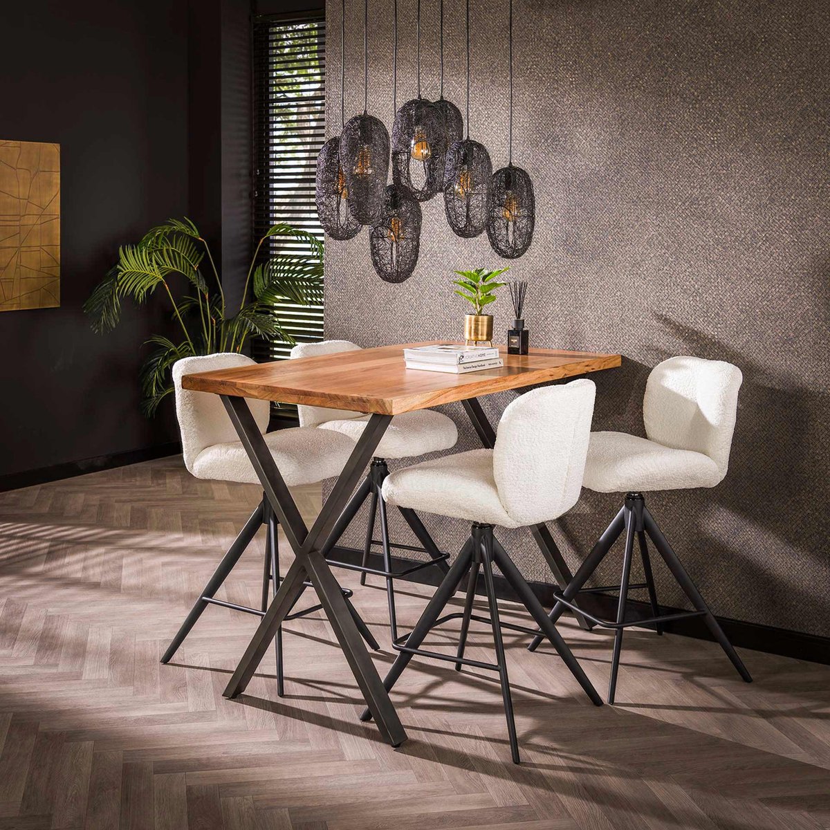 Industriële Bartafel Kevin 140 cm Kruispoot