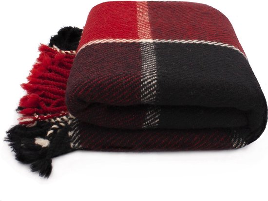Wollen Plaid / Deken Black Ivanna - 100% Zuivere wol deken - 150x200cm - 1500g