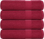 vidaXL - Serviettes de douche - 4 - pcs - 70x140cm - 360g/m² - 100% - coton - bordeaux
