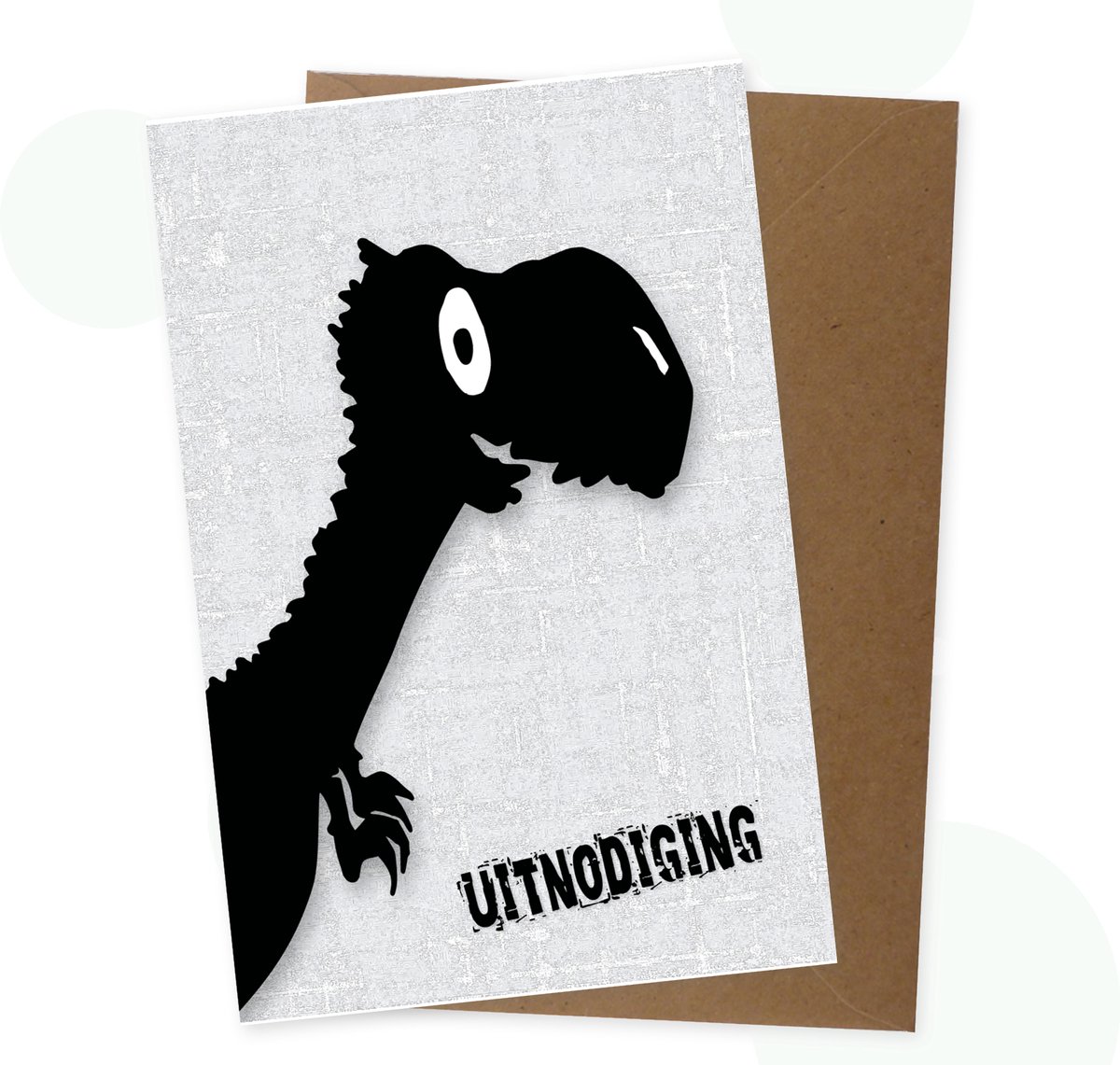 Set luxe Uitnodigingen met Tito de T-REX | 10 grote Kaarten inclusief envelop en leuke sluitsticker! | Uitnodiging kinderfeestje | Dino Feest | | Planet Puk