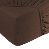 DoubleDry Hoeslaken Flanel 100% Zacht Katoen - Tweepersoons 180x200 cm - Rondom Elastiek - Bruin