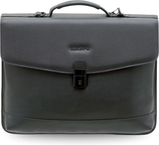 Davidt's Porte-documents pour hommes Zwart - Sac pour ordinateur portable 15,6 pouces - Sac de travail - Sac d'affaires robuste pour hommes