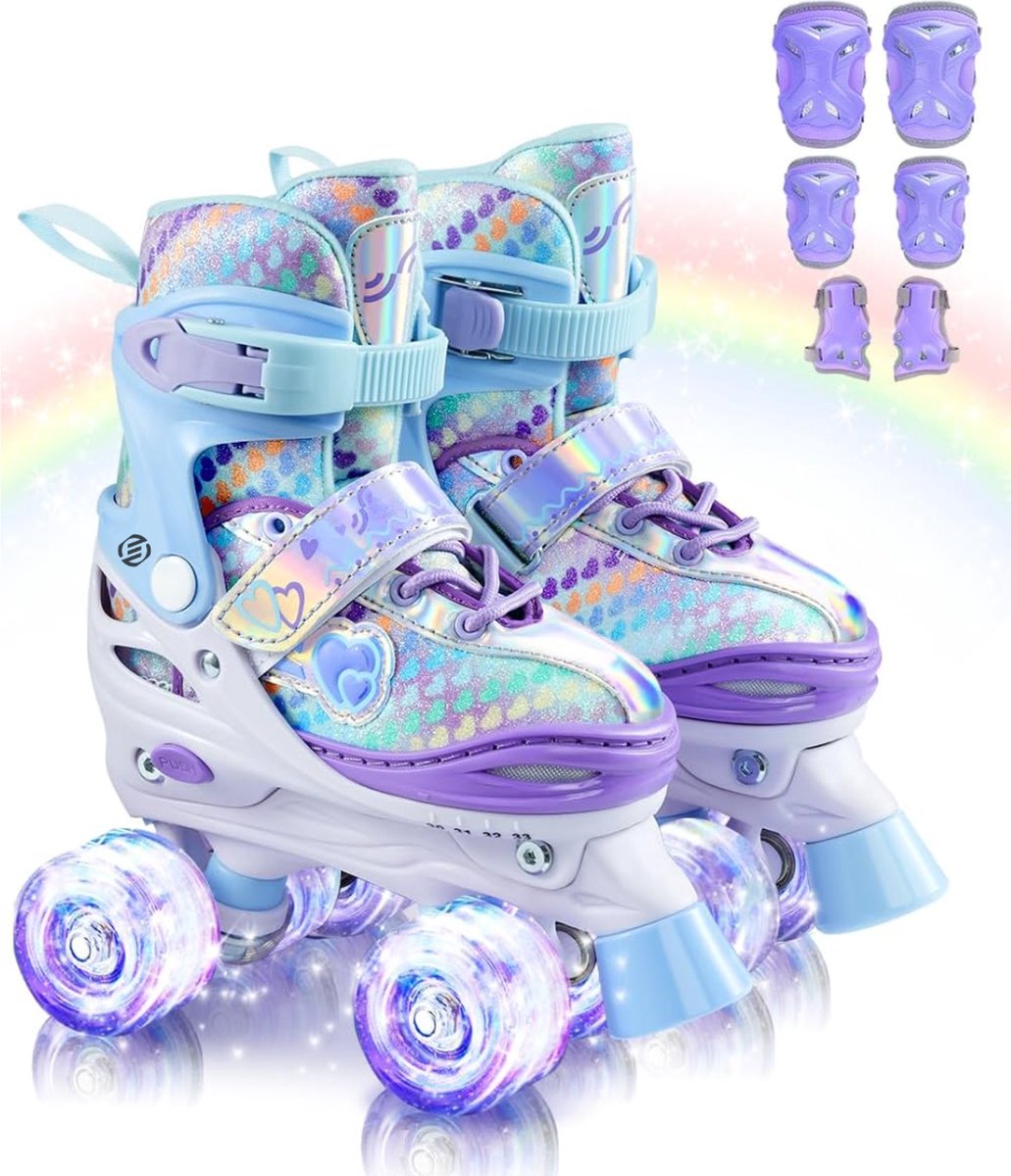 Equivera Rolschaatsen Meisjes - Skeelers Meisjes - Rolschaatsen Kinderen - Cadeautip voor uw kind!