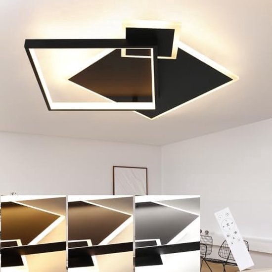 LED plafondlamp Penjamo 46,5cm, zwart
