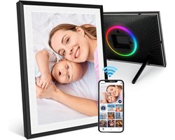 Dailysuppliess Digitale Fotolijst met Wifi - Fotolijsten - Frameo App - HD Kwaliteit - 26x18cm - Zwart