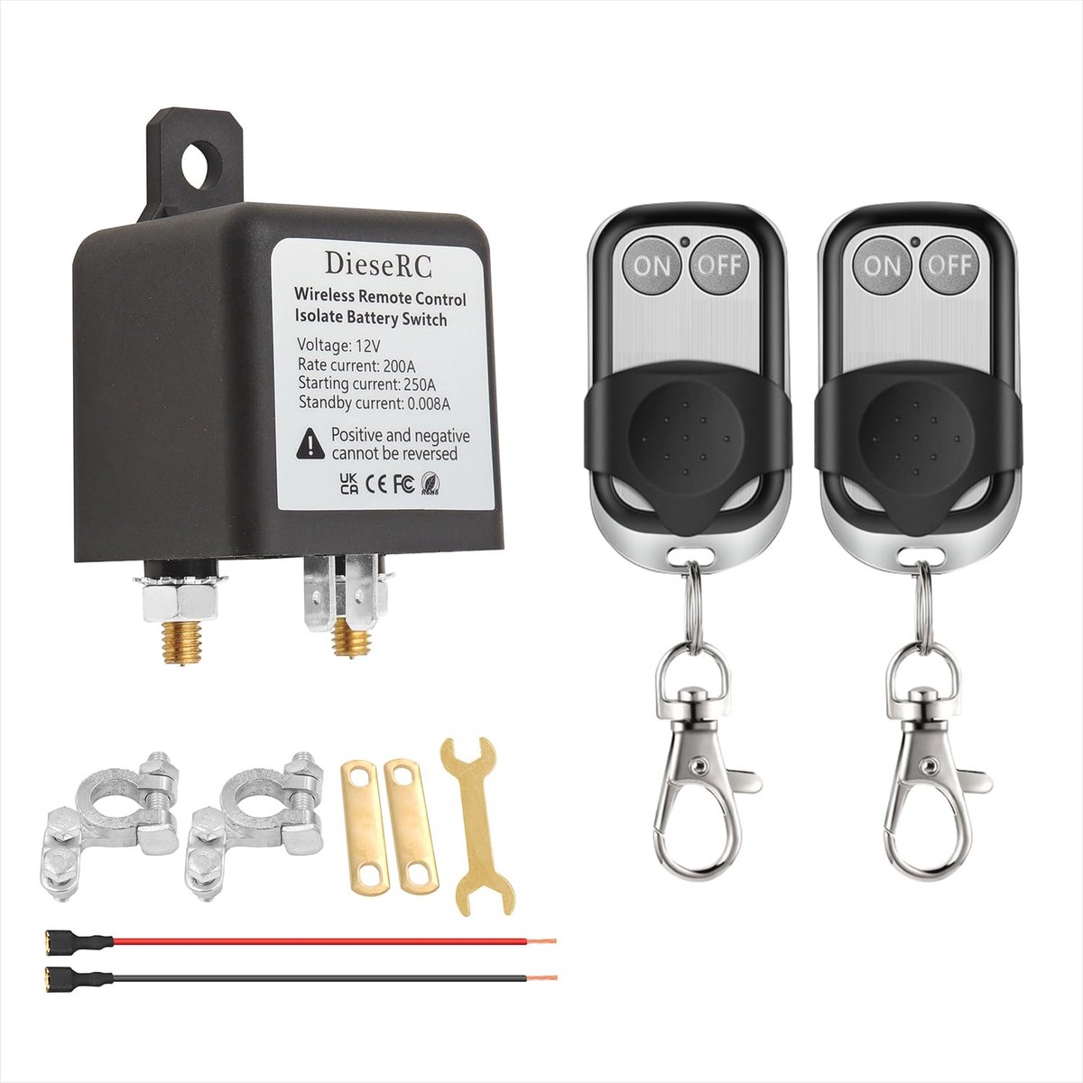 Behogan Batterij-scheidingsschakelaar 12 V, accuschakelaar, auto, accu, 12 V-24 V, ON-OFF batterijscheidingsschakelaar Behogan Batterij-scheidingsschakelaar 12 V, accuschakelaar, auto, accu, 12 V-24 V, ON-OFF batterijscheidingsschakelaar