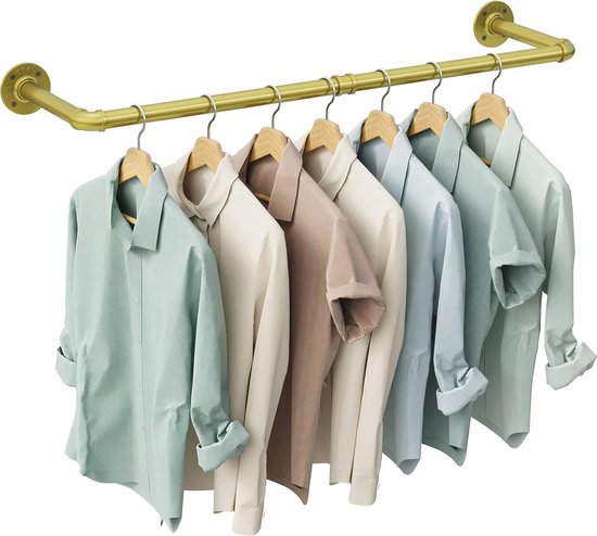 Kledingrek Wandgemonteerde kledingstang set van 2 - 94 cm - industriële Kledingrek Wandgemonteerde kledingstang set van 2 - 94 cm - industriële