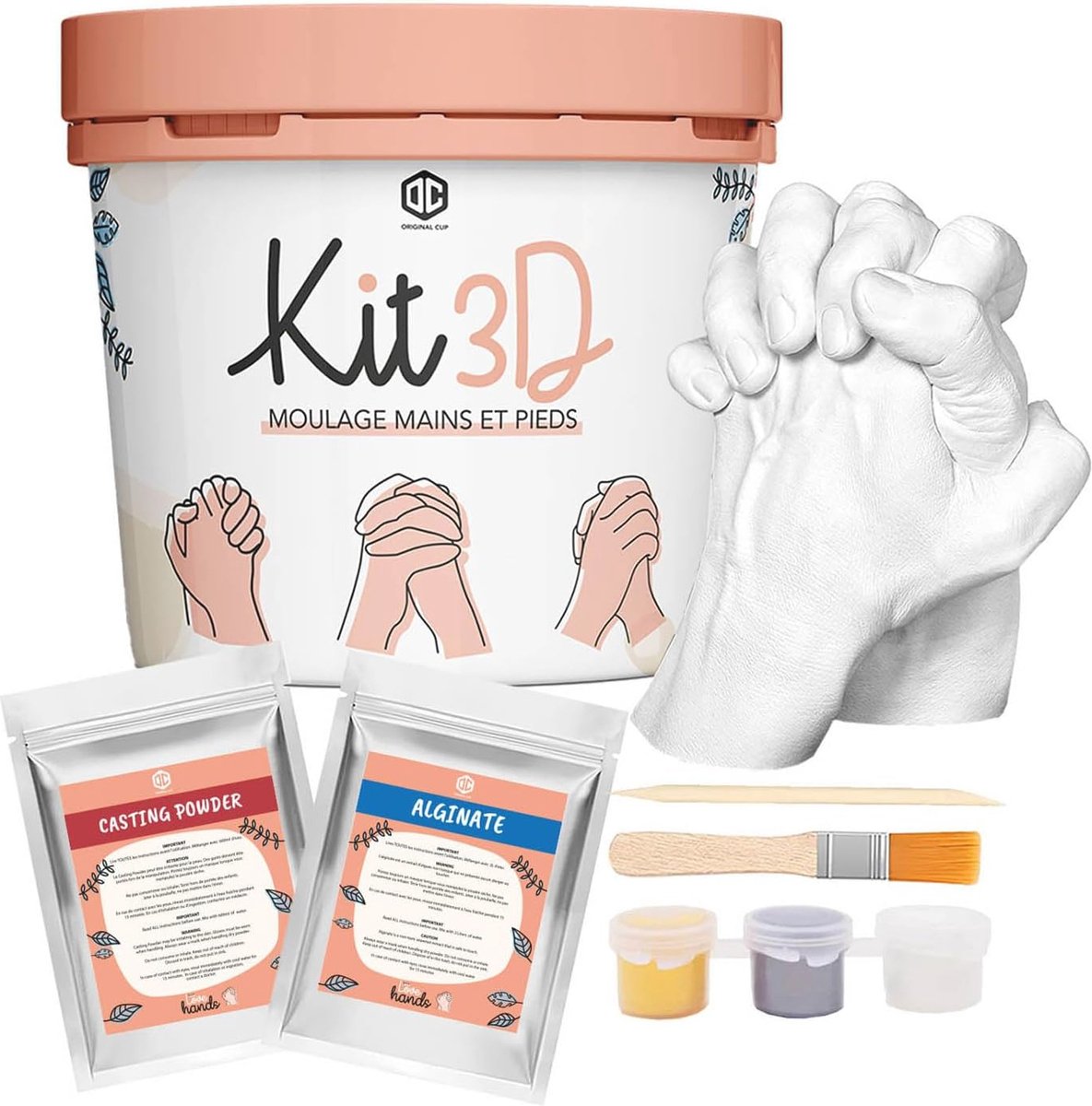 Goedkoopste 3D Handafdruk Moulding Kit - Eco-vriendelijk Alginaat en Gips voor Onvergetelijke Herinneringen - Perfect Cadeau Idee voor Valentijnsdag of Verjaardag