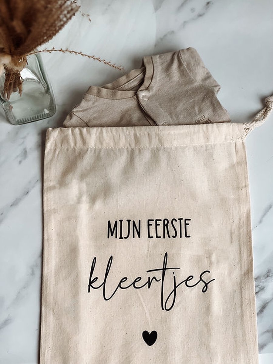 Goedkoopste Eerste kleertjes - Katoenen bewaarzakje - Baby's eerste kleertjes - Herinneringen