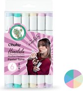 Creachick Ohuhu Alcohol markers - Brush & chisel set van 6 – Pastel Tone
