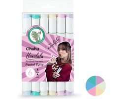 foto van Creachick Ohuhu Alcohol markers - Brush & chisel set van 6 – Pastel Tone