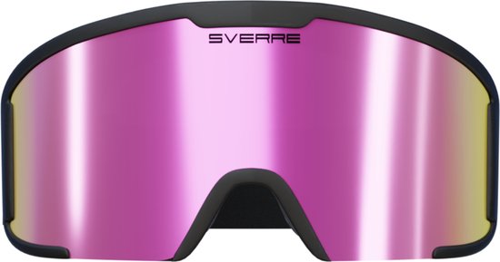 Sverre Sports skibril met roze verwisselbare lens + GRATIS slecht weer lens - Anti-condens - Voor heren en dames - Inclusief harde beschermcase - 100% UV bescherming