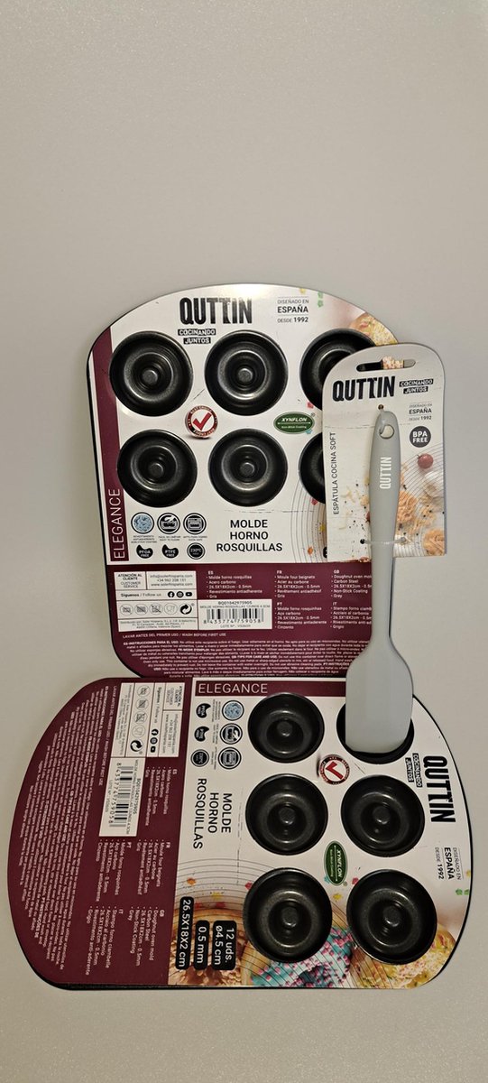 MINI Donuts/Beignets Bakvormen (4,5 cm) SET VAN 2 + SPATELTJE - veilig bakken - pfas-vrij