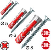Assortiment de chevilles Fischer et de vis Tornitrex Duopower (200 jeux-400 pièces)