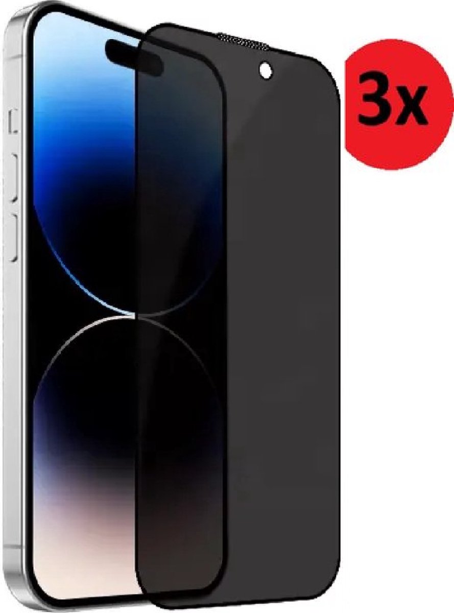 Pearlycase privacy Screenprotector Geschikt voor iPhone 16 Pro Max Screenprotector Privacy - 6.9 inch - 16 Pro Max Privacy Screen protector Tempered Beschermglas 3x