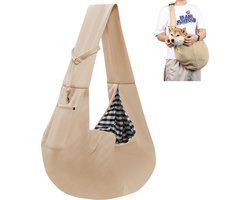 Honden Draagtas - Honden Draagzak - Waterdicht - Hondentas - Reistas Kat - Draagzak Hond - Pets Draagtas Hond - Buikdrager Kleine Hond Voor Onderweg - Dierendraagtas - Max 10 Kg - Hondendraagtas - Voor Katten, Honden En Huisdieren - Khaki