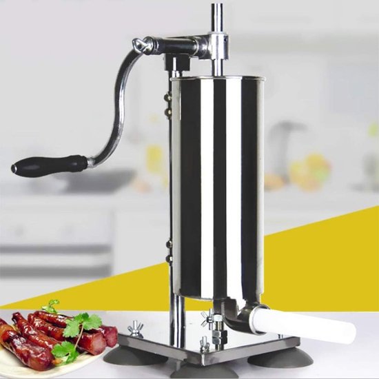 3/3,6/4 l worstschuiver, worstmachine, worstvulling van roestvrij staal met 4 buizen met verschillende diameters, ideaal voor thuis of restaurant (4 l) — afbeelding 2