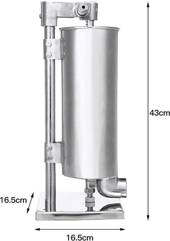 3/3,6/4 l worstschuiver, worstmachine, worstvulling van roestvrij staal met 4 buizen met verschillende diameters, ideaal voor thuis of restaurant (4 l) — afbeelding 5