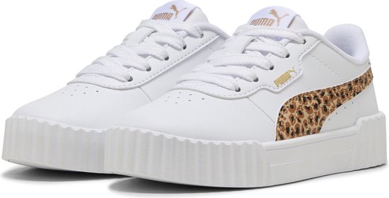 Baskets pour femmes PUMA Carina 3.0 Animal PS Filles - PUMA White- Sable clair - PUMA Or