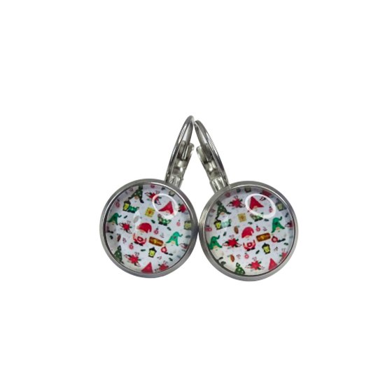 2 Love it Christmas - Boucles d'oreilles - Acier inoxydable - Longueur 2,5 cm - Diamètre 12 mm
