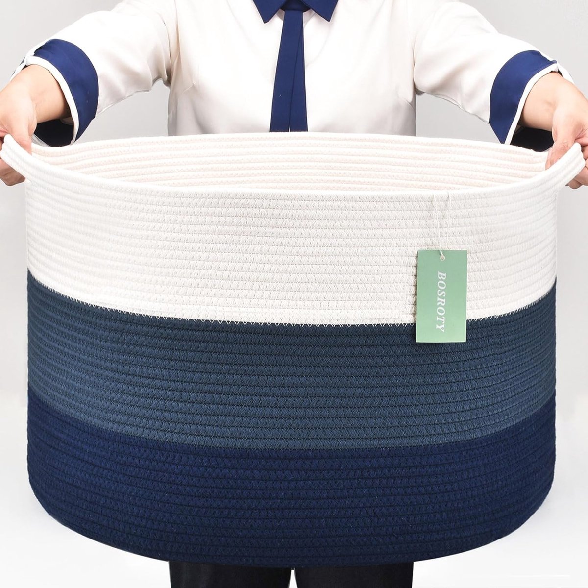 Goedkoopste Extra grote katoenen opbergmand voor speelgoed en kleding - Wasmand 55 x 33 cm - Duurzaam en stijlvol