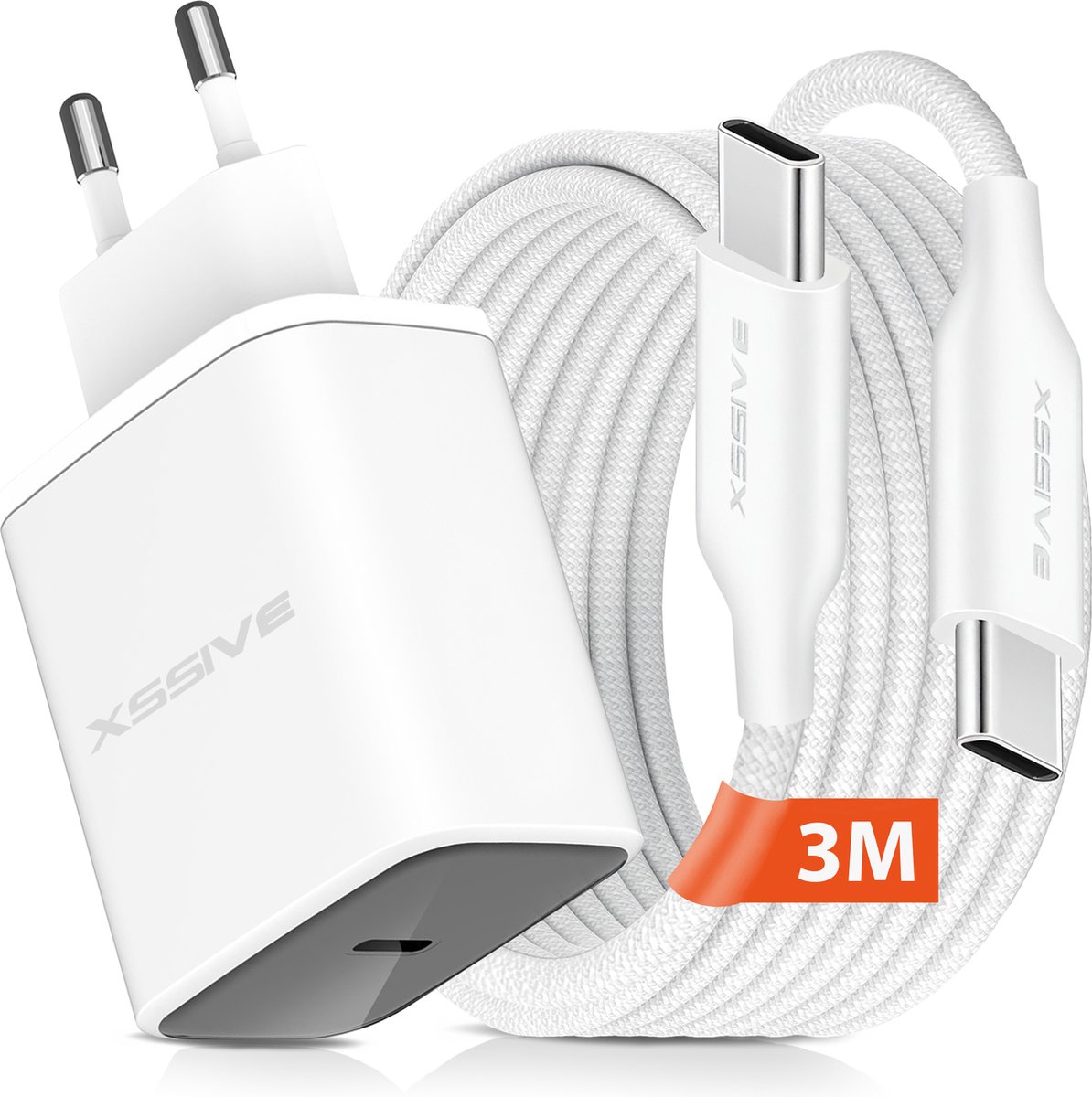 65W Snellader met USB-C Kabel - 3 Meter - GaN Tech - Super Fast Charging 2.0 - GaN Oplader