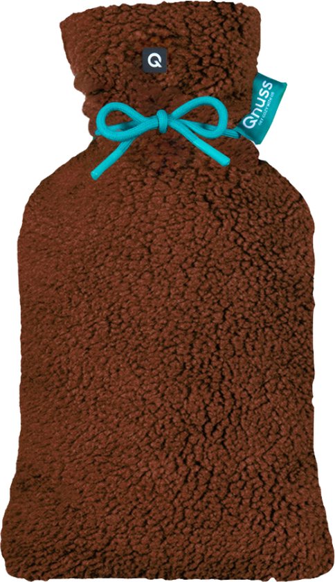 Qnuss Elektrische Warmtekruik XL - Oplaadbaar - Energiebesparend & Duurzaam - Teddy - Bruin - 40x20 cm - Infraroodwarmte - Inclusief Powerbank