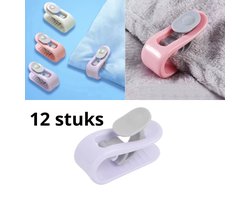 Dekbedclips - Dekbed Klemmen - Dekbed Clips - 12 STUKS - Knijpers - Laken - Deken - Paars