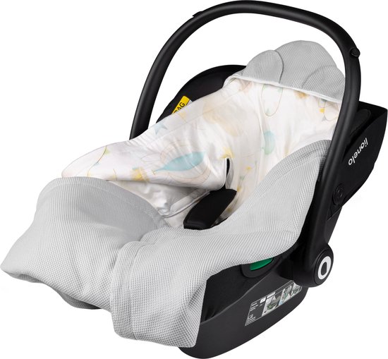 Lionelo Travel Swaddle Blanket - Dekentje voor autostoel, kinderwagen - Draagdoek - Omslagdoek voor het autostoeltje van LIONELO — afbeelding 5
