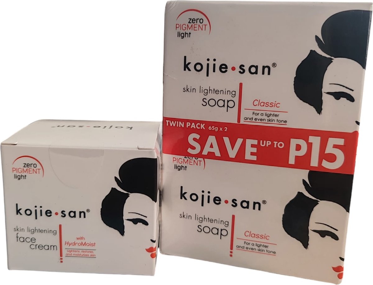 Goedkoopste Kojie San skin lightening face cream zeep starter pakket