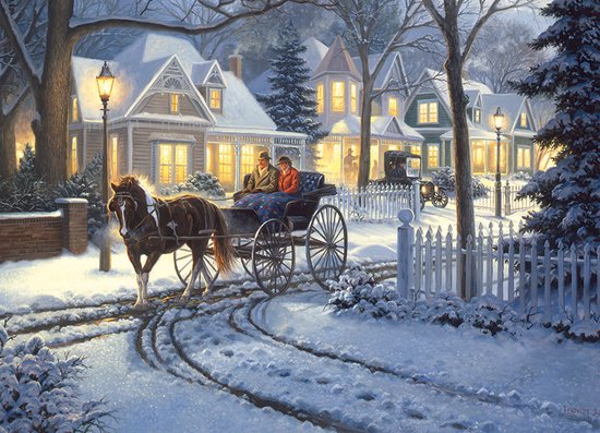 Foto: Legpuzzel 1000 cobble hill horse drawn buggy