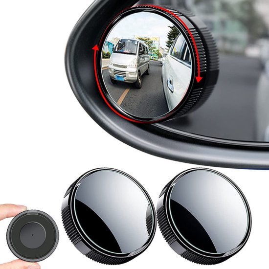 Knaak Dodehoekspiegel Rond - Set van 2 stuks - Auto - Autospiegels - 2 inch - 360° - Zwart