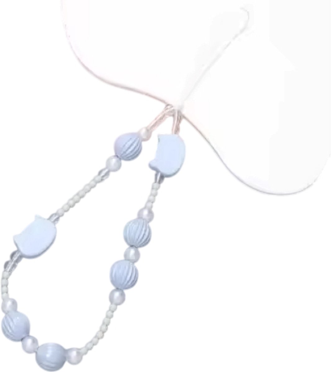 Mobiele Armband Telefoon Parel Ketting - Handgemaakte Kralen Ketting - Modieuze Parel Kralen Polsband telefoon lanyard - Telefoonhoesje ketting - Blauw