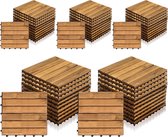 Bol.com Terrastegel 55 stuks - 5 m² Tuintegels - Acaciahout - 6 strepen per stuk - 30x30x24 cm - Balkon Terras Vlondertegel - Te... aanbieding