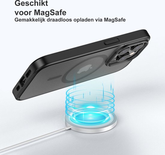 Coque transparente pour iPhone avec chargeur MagSafe, charge sans fil.