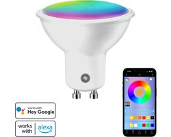 Evura Goods Slimme LED Lamp - Wifi Smart Bulb - GU10- Dimbaar - RGB + Warm Wit - 9W - 850lm - slimme lampen - smart home verlichting