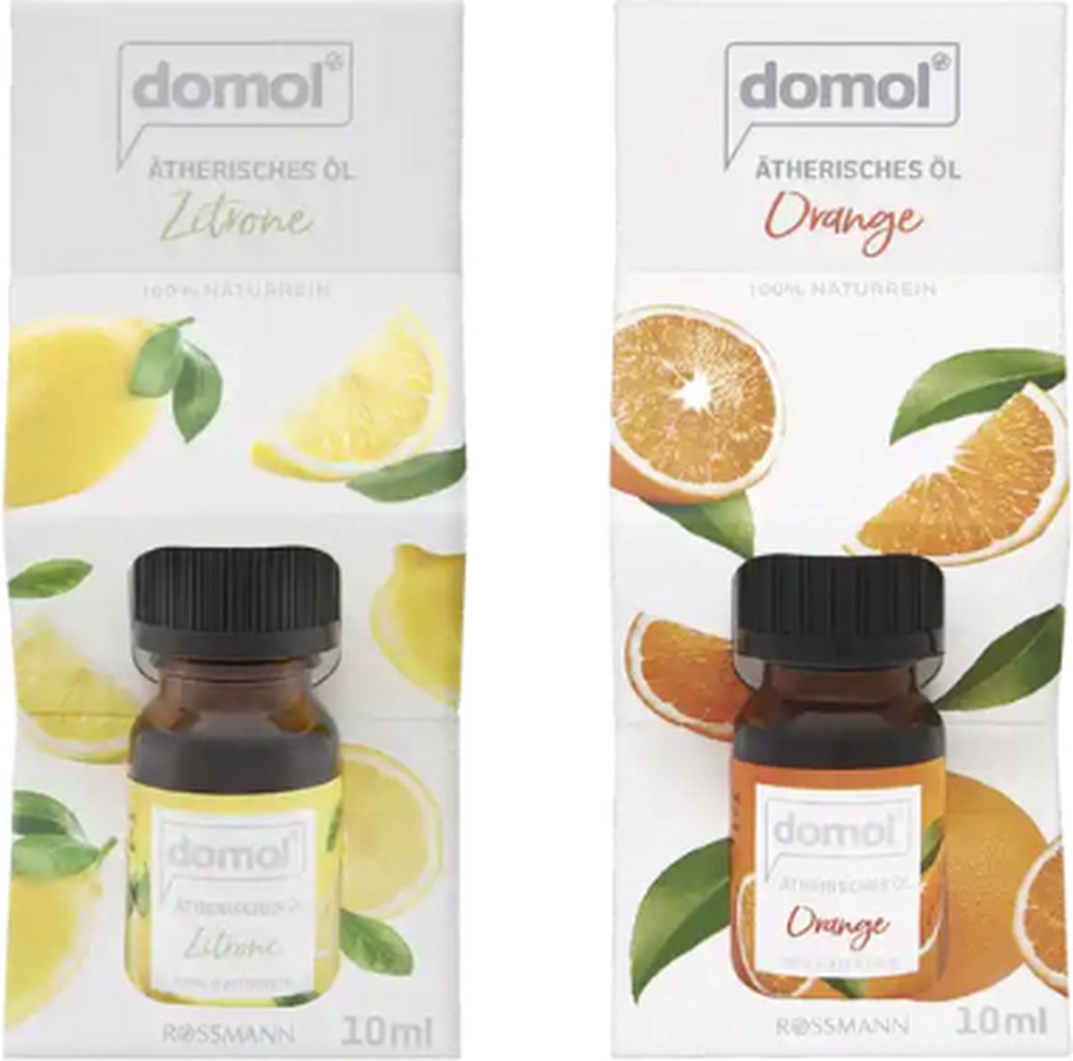 Domol Etherische Olie - Set van 2 | Citrusgeuren Etherische Olie - Citroen & Sinaasappel - 2x 10 ml
