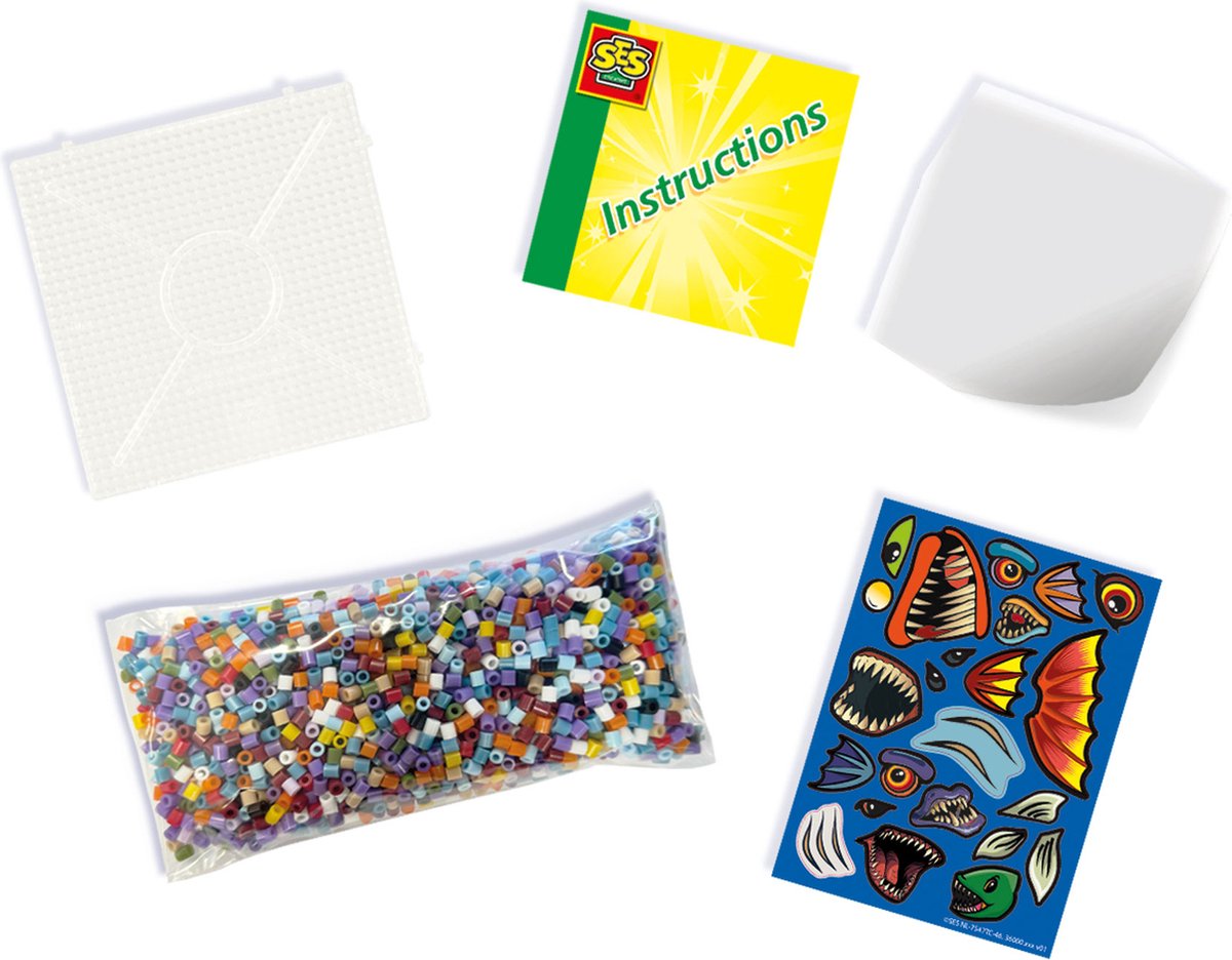 SES Creative Beedz Strijkkralen Set - Enge Zeedieren - Vanaf 5 Jaar - 2400 Stuks - Knutselen - PVC-Vrij - Schoencadeautjes Sinterklaas — afbeelding 4